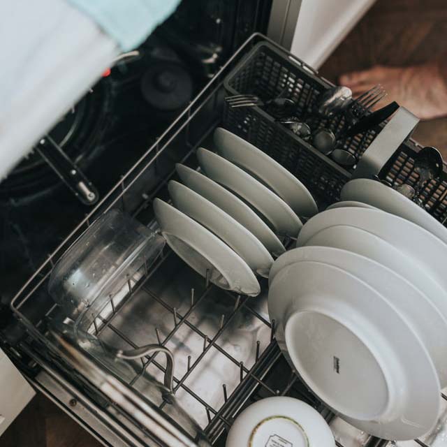 Half-loaded dishwasher